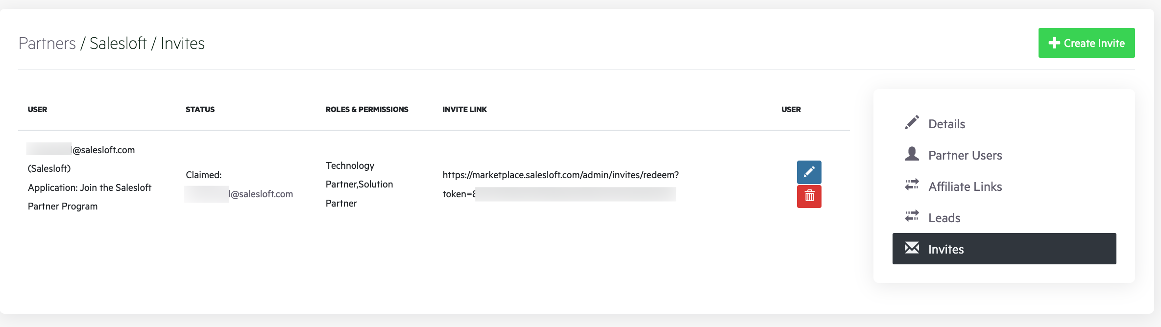 Create Invite Info